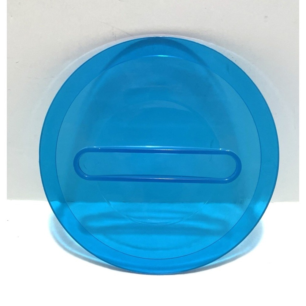 Vintage Sally Designs Blue Ribbed Lucite Ice Bucket w/ Lid Liner - Picture 6 of 9